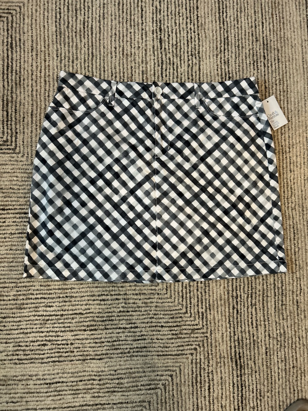 Croft & Barrow The Classic Stretch Skort Gingham Skirt Size 18